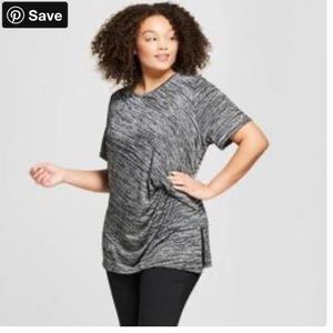 Ava & Viv Women's Plus Size Marled Ruched T-shirt